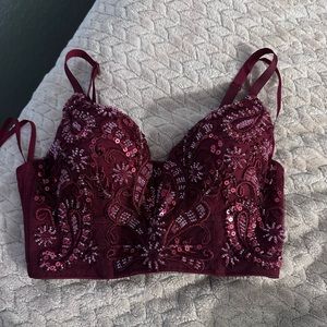 Windsor Beaded burgundy top